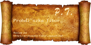 Prohászka Tibor névjegykártya