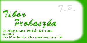 tibor prohaszka business card