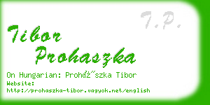 tibor prohaszka business card